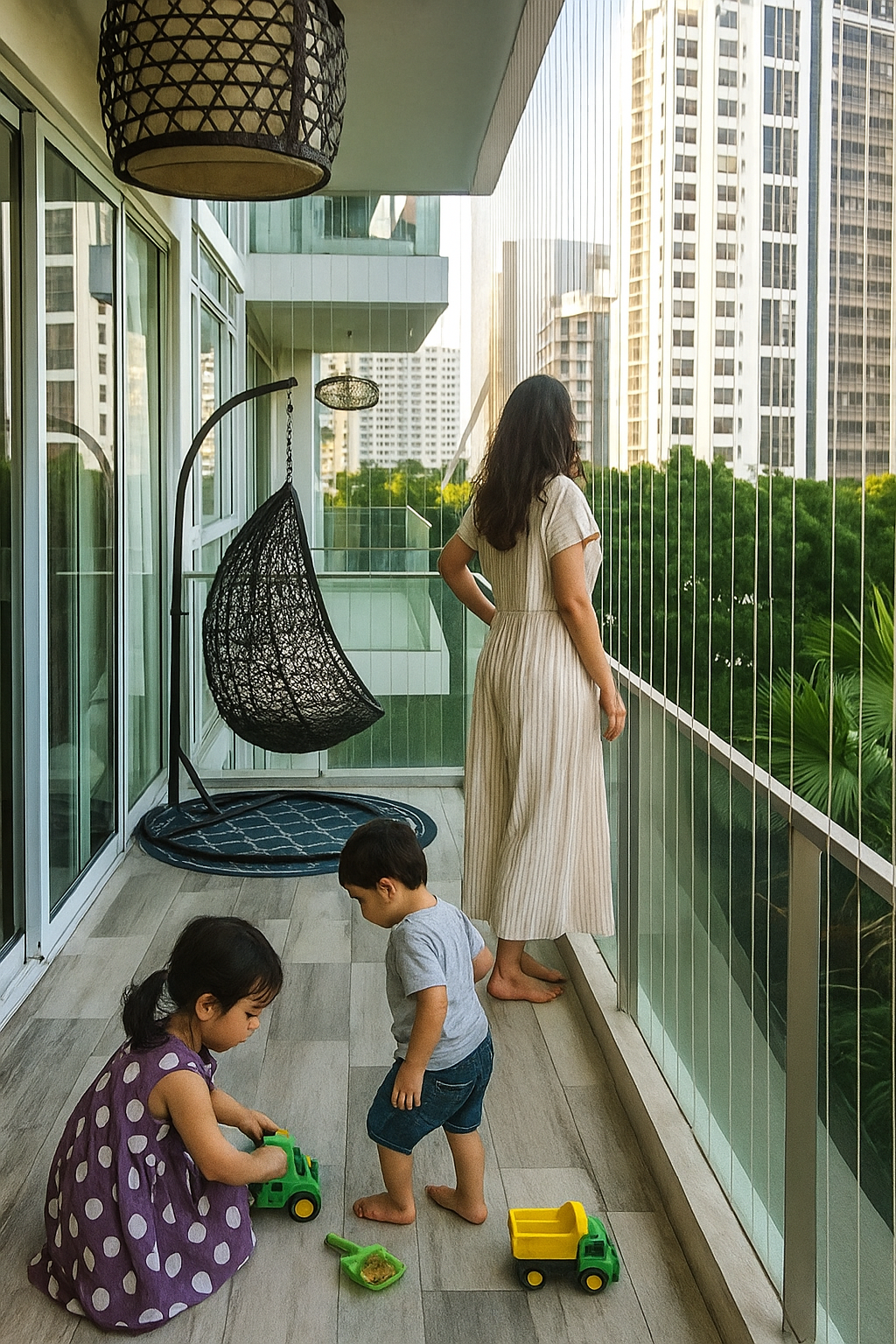 Modern apartment with invisible grills